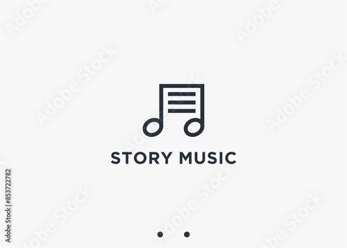 music document logo design vector silhouette illustration