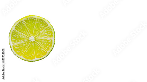 Fresh slice of lime on white background