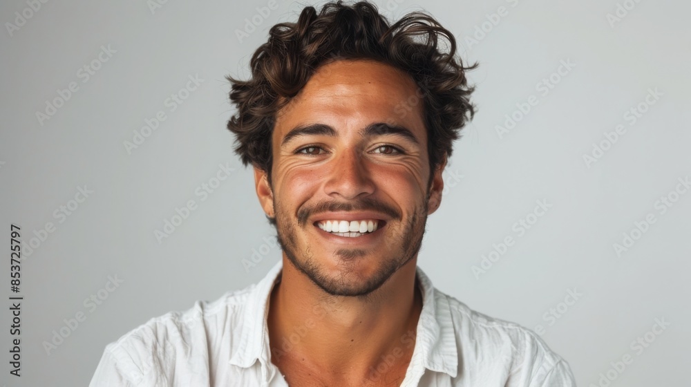 Confident professional man smiling for the camera, close-up portrait on white background, captured with Fujifilm in high definition Confident professional man smiling for the camera, close-up portrait on white background, captured with Fujifilm in high definition