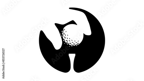 golf club emblem, black isolated silhouette
