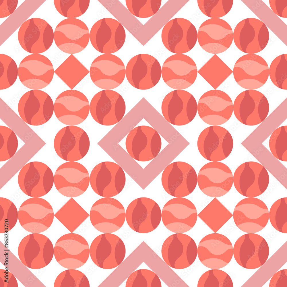Vector - geometric shape seamless pattern, square and balls. Vector - geometric shape seamless pattern, square and balls.