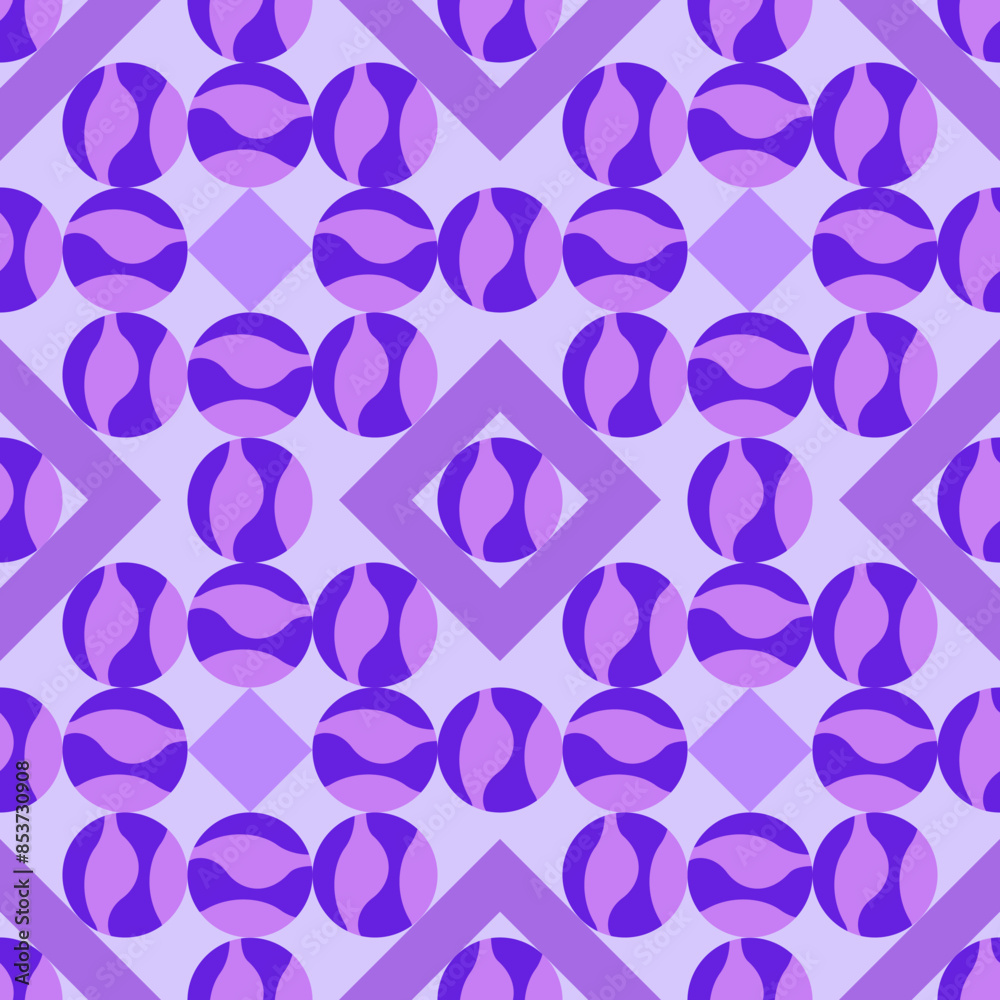 Fototapeta premium Vector - geometric shape seamless pattern, square and balls. 