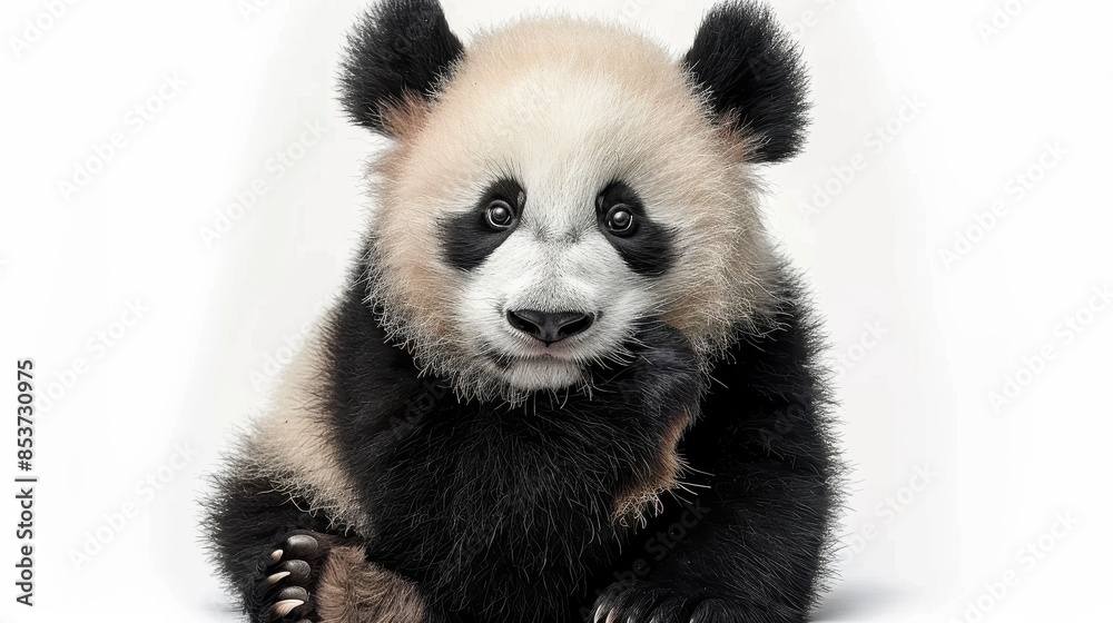 Image features a panda directly holding a blank sign that obscures its face for custom graphics Image features a panda directly holding a blank sign that obscures its face for custom graphics