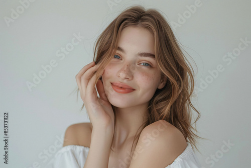 Smiling Female Models natural beauty
 