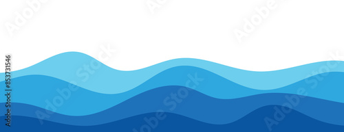 Sea waves layer vector background illustration vector. Sea beach vector illustration, banner with space for text. summer sea