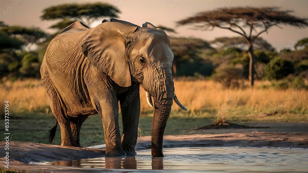 Fototapeta premium African Elephant (High Quality Wallpaper Wild PhotoGraphy)
