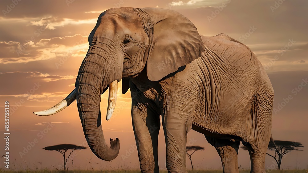 Fototapeta premium African Elephant (High Quality Wallpaper Wild PhotoGraphy)