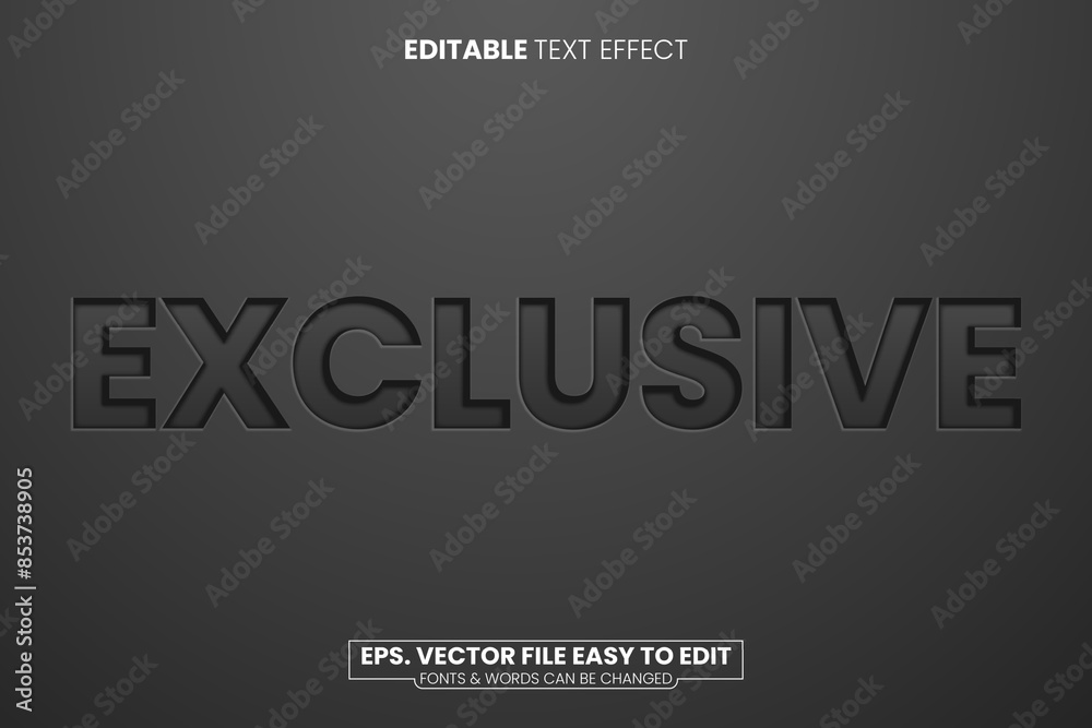 Elegant Engraved Black Leather Text Effect Elegant Engraved Black Leather Text Effect