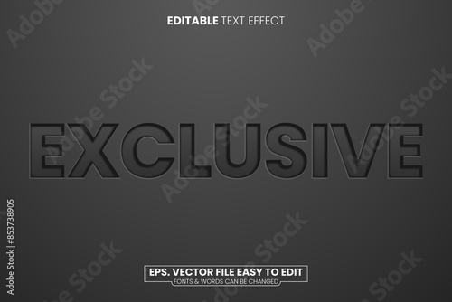 Elegant Engraved Black Leather Text Effect