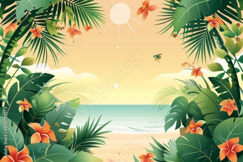 Wallpaper Mural Summer Background illustration created with Generative AI Torontodigital.ca