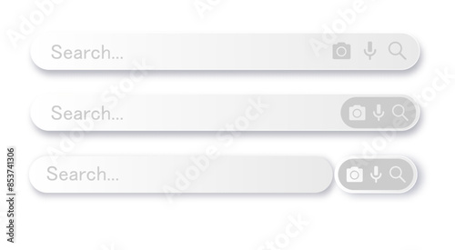 Search bar for user interface, design and website. Search address and navigation bar icon. Collection of search form templates for websites