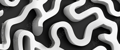 Monochrome Abstract Maze, Cartoon