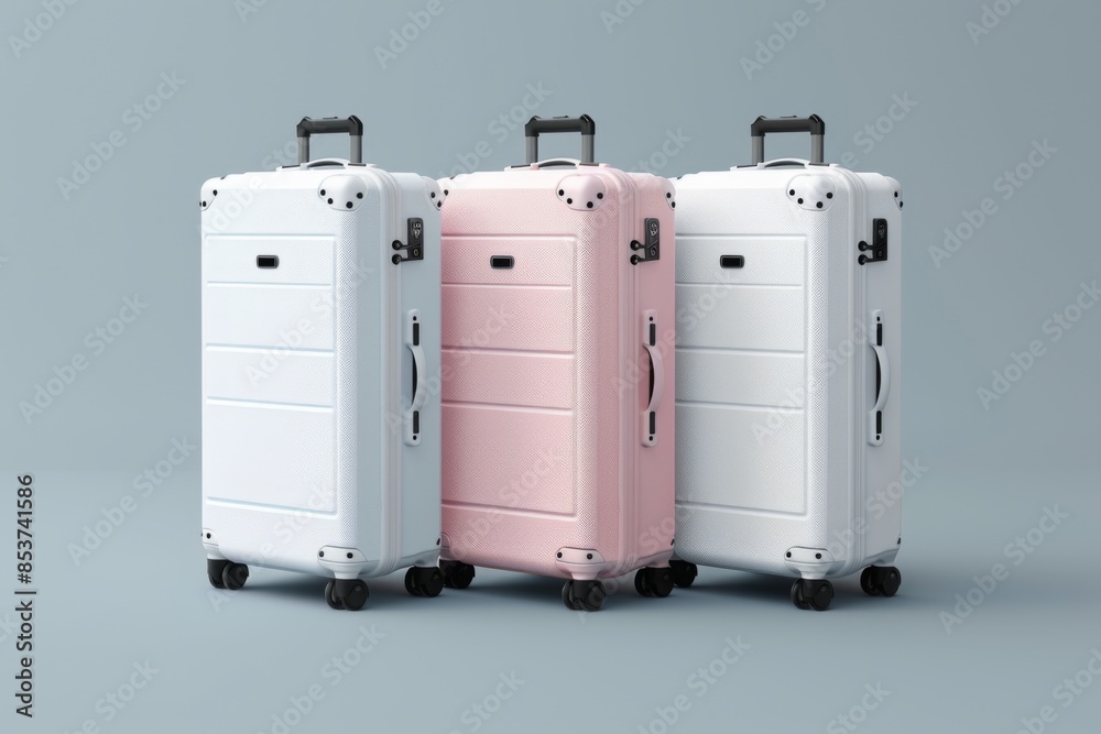 Modern Suitcases in a Row Modern Suitcases in a Row
