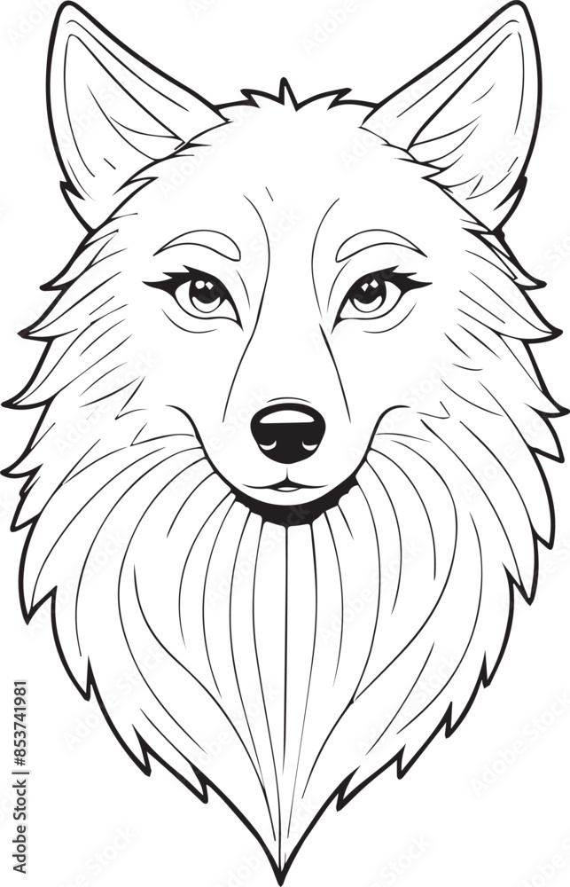 Fototapeta premium Fox head line artwork victor