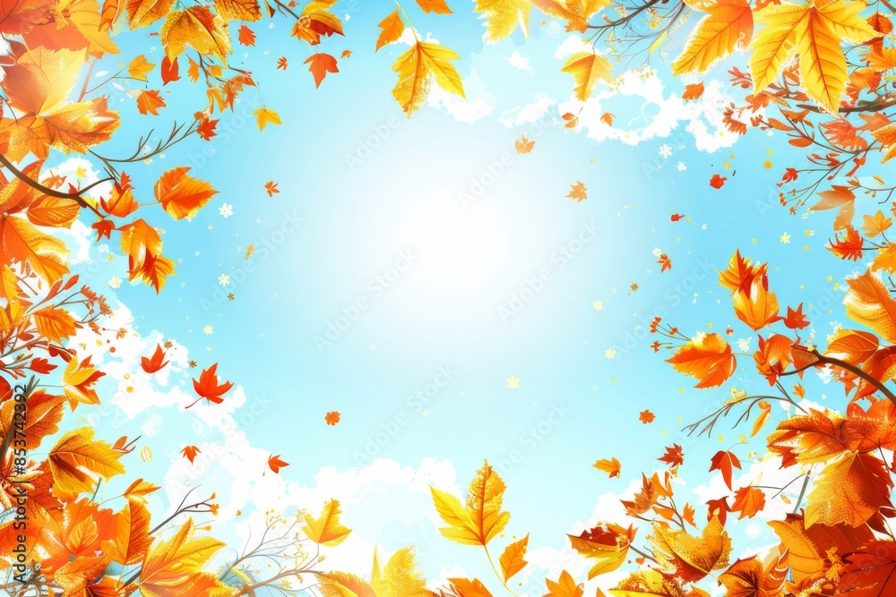 Summer Background illustration created with Generative AI Summer Background illustration created with Generative AI