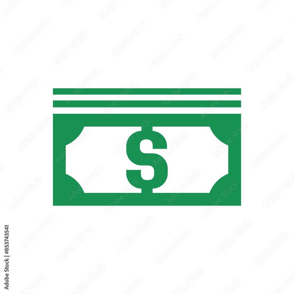 Banknote icon with dollar symbol, made in color style. Banknote icon with dollar symbol, made in color style.