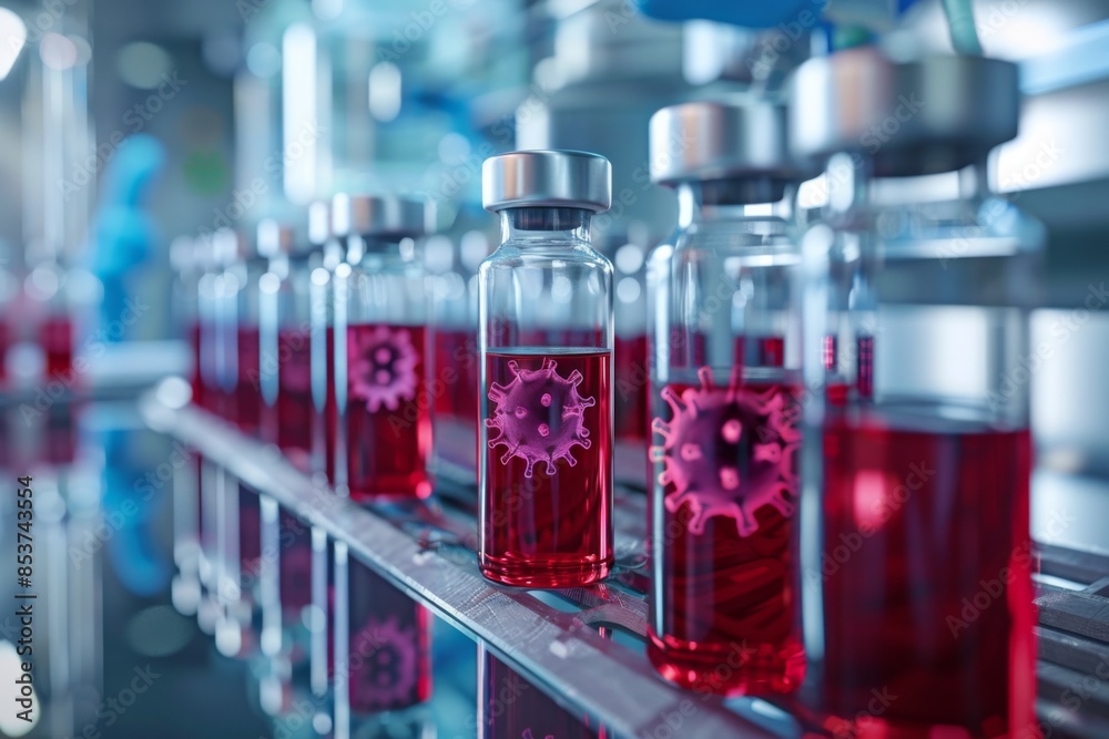 Lab Vials with Virus Sample Lab Vials with Virus Sample