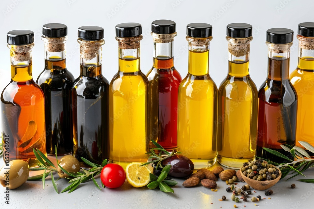 Assorted Bottles of Gourmet Oils and Vinegars Assorted Bottles of Gourmet Oils and Vinegars