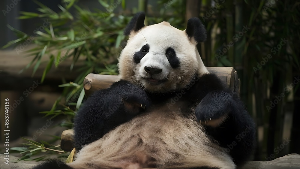 Fototapeta premium Lazy Panda Bear(High Quality Wallpaper Wild Photography)