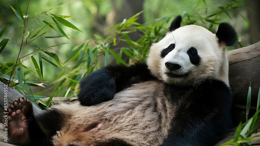 Obraz premium Lazy Panda Bear(High Quality Wallpaper Wild Photography)