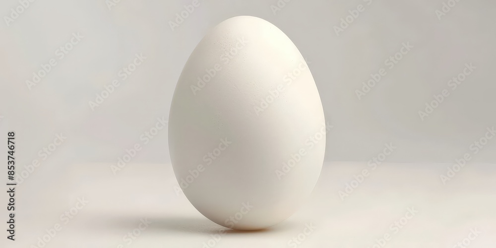 A Single White Egg on a White Background A Single White Egg on a White Background