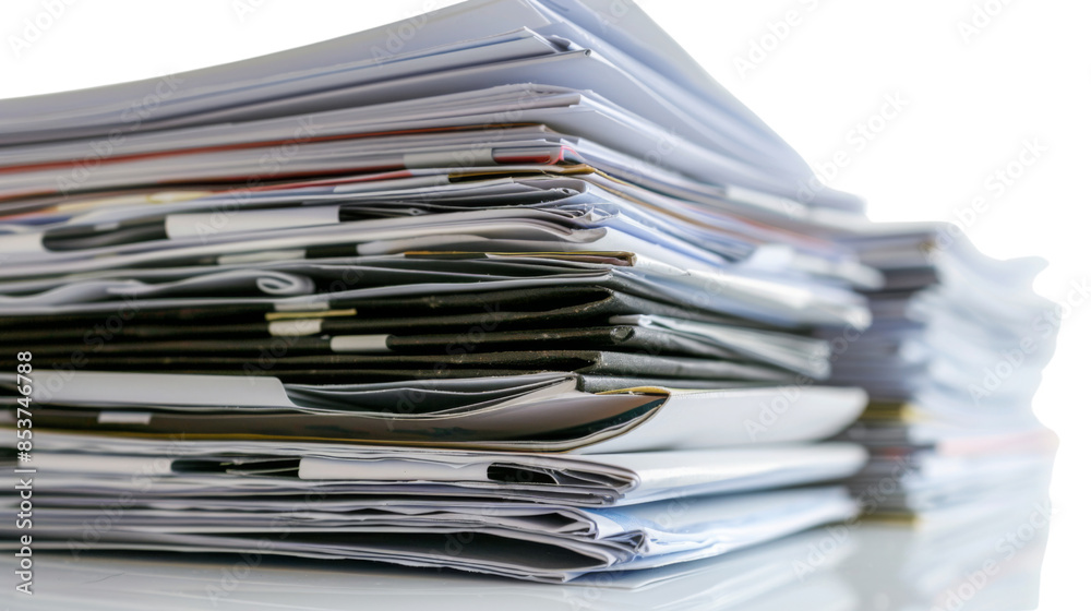 Stack of business papers , documents on white background Stack of business papers , documents on white background