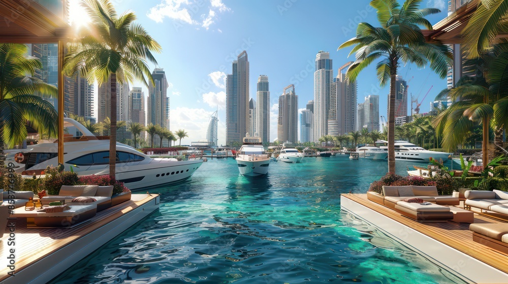 Fototapeta premium Dubai Marina, realistic photo