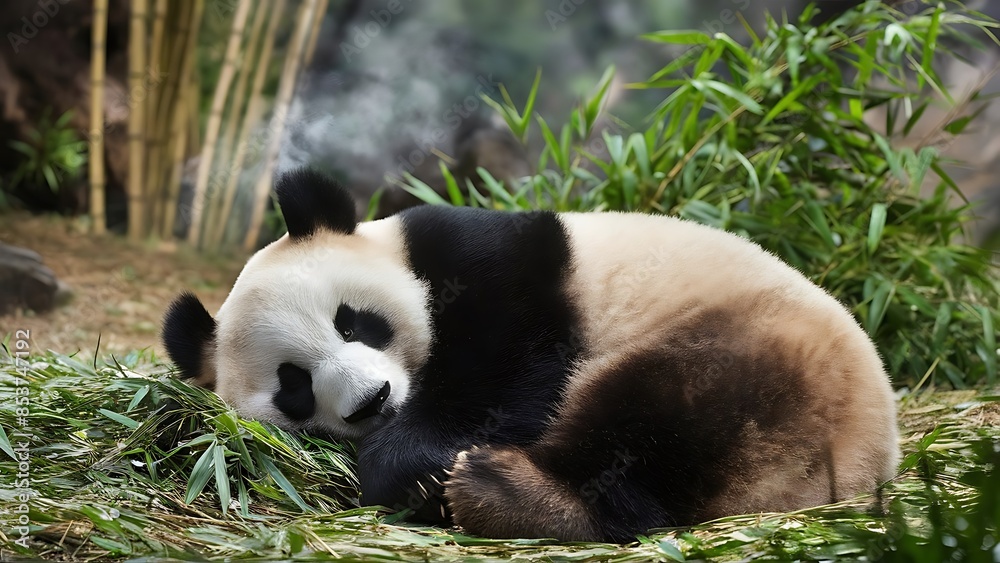 Obraz premium Lazy Panda Bear(High Quality Wallpaper Wild Photography)