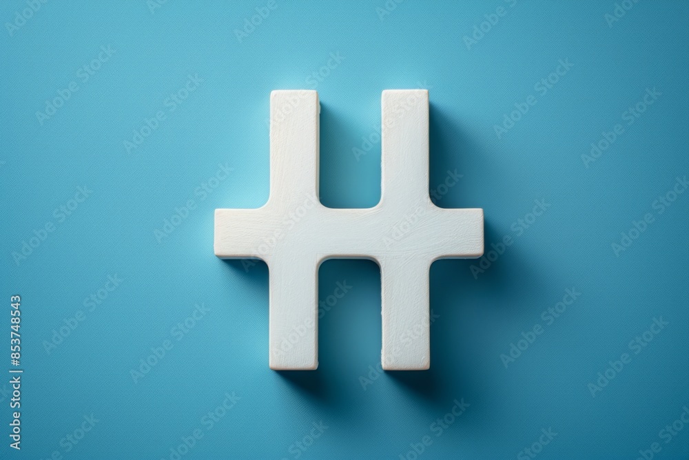 Obraz premium White Abstract Cross on Blue Background