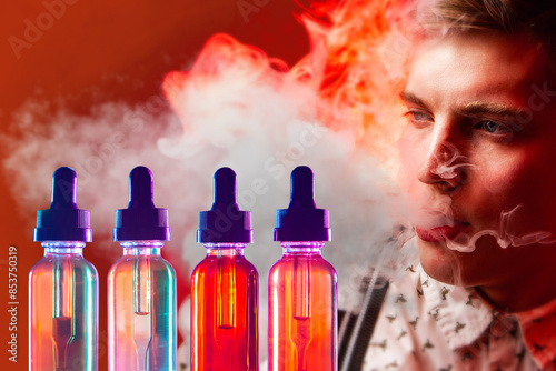 Man vaper. Vape cigarettes....