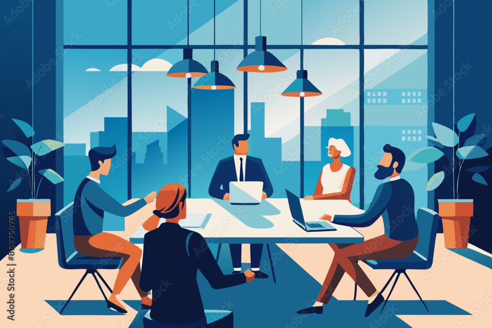 Scene of a business meeting in a conference room Scene of a business meeting in a conference room