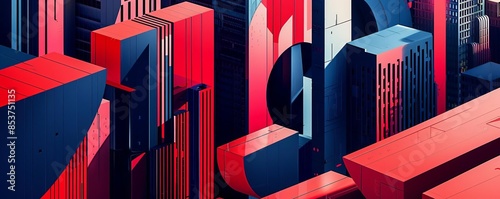 Illustrate a futuristic Worms-eye view of Blockheads in a sci-fi metropolis