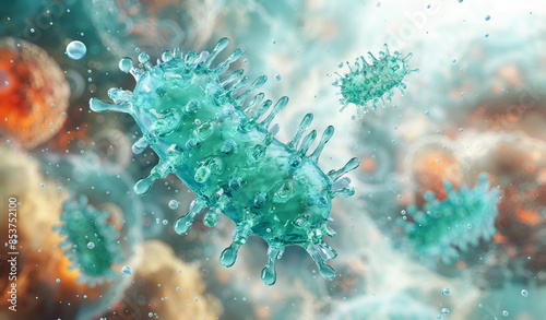 Rabies virus, a lyssavirus that causes a fatal neurological disease. Rabid infection wildlife transmission, vaccine prevention, neurological symptoms, urgent treatment, rabies virion, scientific 3D