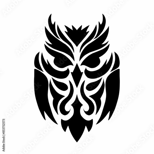 illustration vector graphic of tribal art design owl tattoo