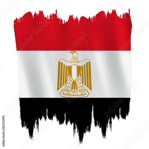 Obraz na płótnie Egypt flag on brush paint stroke.
w salonie