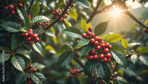 Close up coffee tree