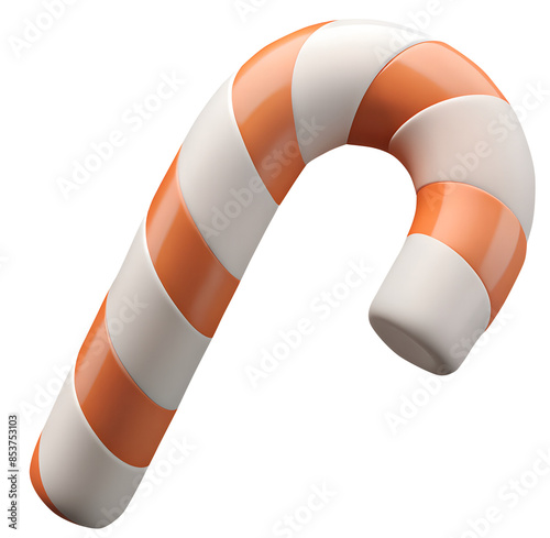 candy cane 3D illustration on white bg copy