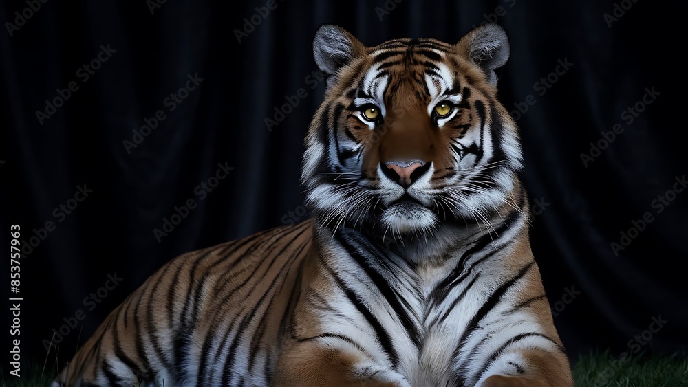 Portrait of a Tiger with a black background (High Quality Wallpaper Wild Photography) Portrait of a Tiger with a black background (High Quality Wallpaper Wild Photography)