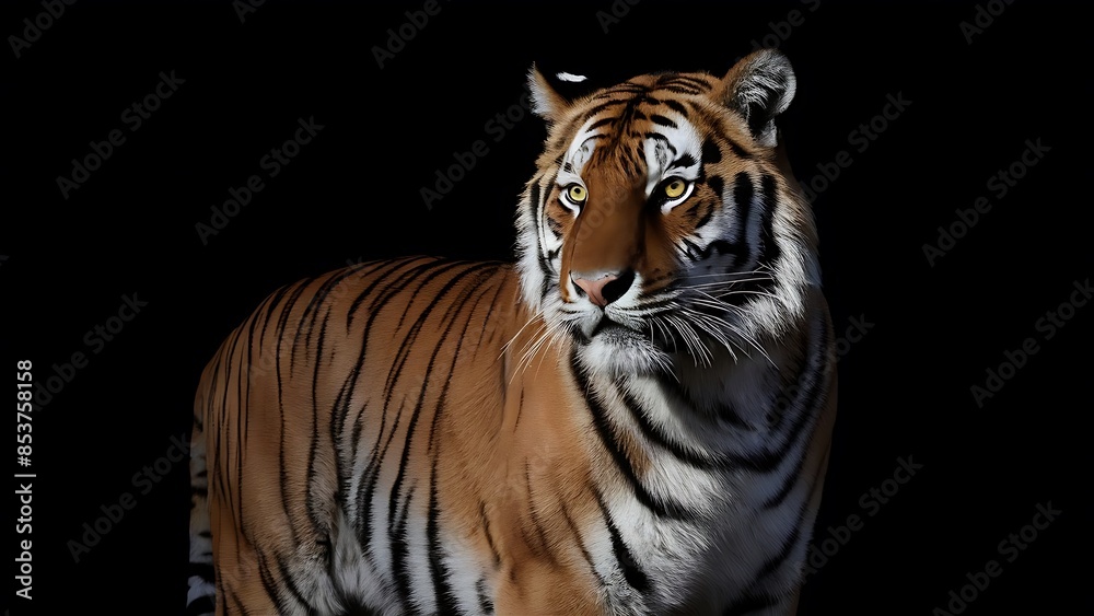 Portrait of a Tiger with a black background (High Quality Wallpaper Wild Photography) Portrait of a Tiger with a black background (High Quality Wallpaper Wild Photography)