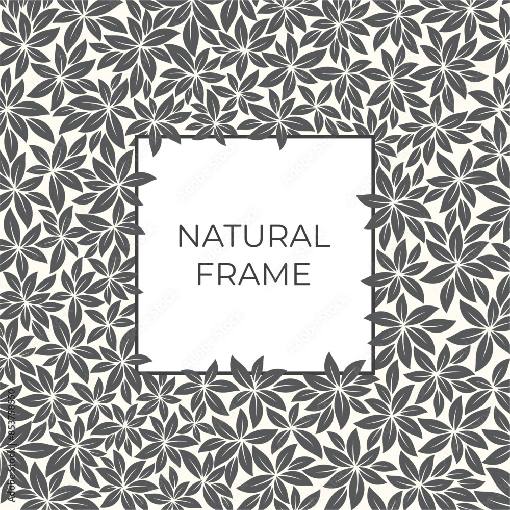 Vector template leaves texture with frame. Vector template leaves texture with frame.