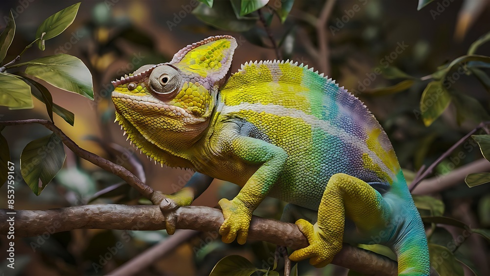 Fototapeta premium multicolored chameleon (High Quality Wallpaper Wild PhotoGraphy)