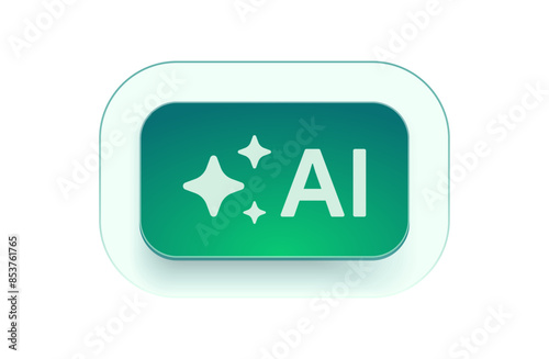 AI stars icon. Artificial intelligence logo. Machine learning. Generate image and text sign. Computer help assistant. Data science. Vector illustration.