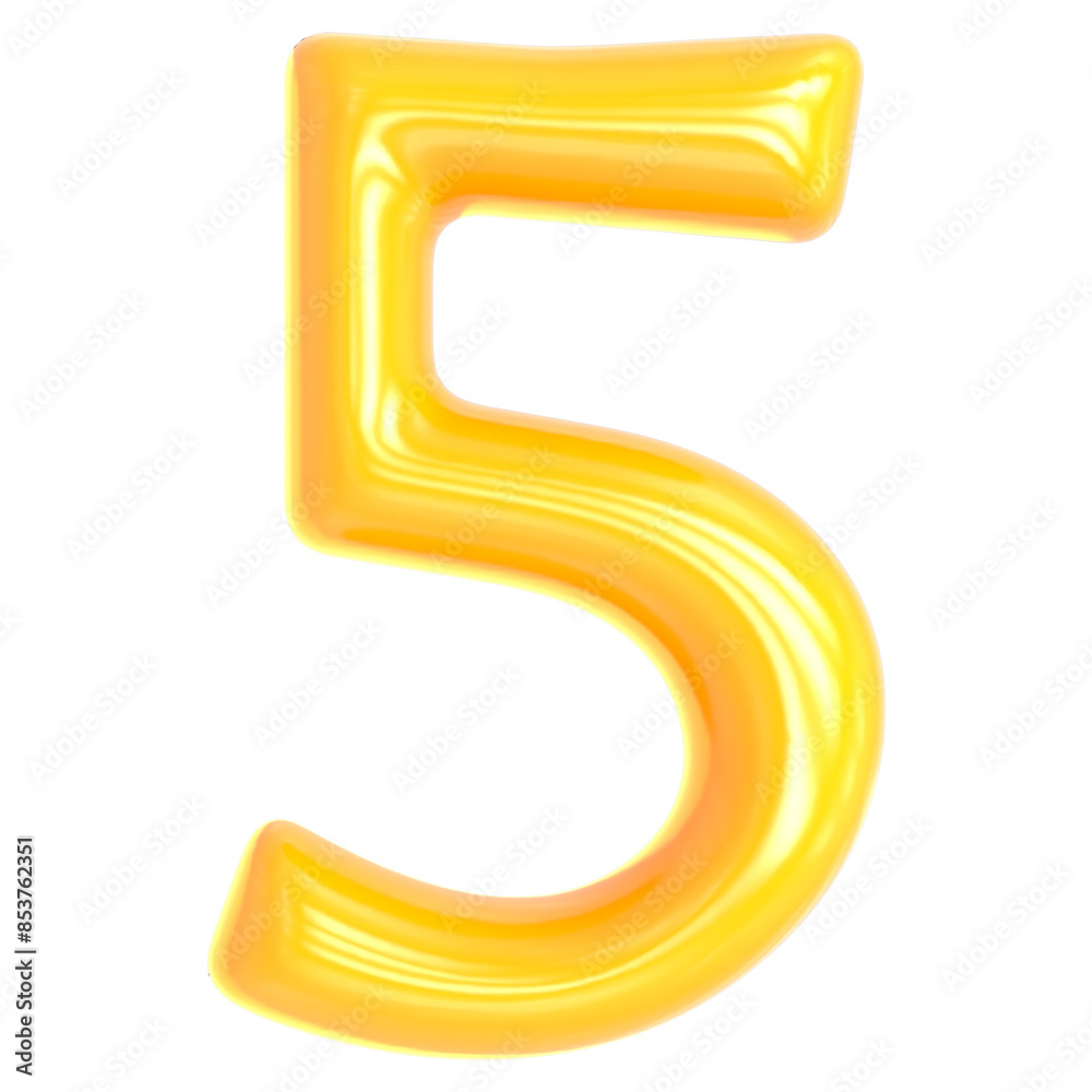 Gold Number 5 3D Render Gold Number 5 3D Render