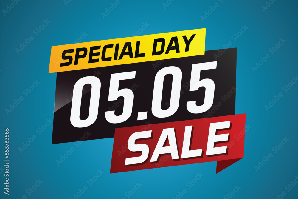 5.5 Special day sale word concept vector illustration with ribbon and 3d style for use landing page, template, ui, web, mobile app, poster, banner, flyer, background, gift card, coupon

