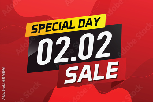 2.2 Special day sale word concept vector illustration with ribbon and 3d style for use landing page, template, ui, web, mobile app, poster, banner, flyer, background, gift card, coupon

