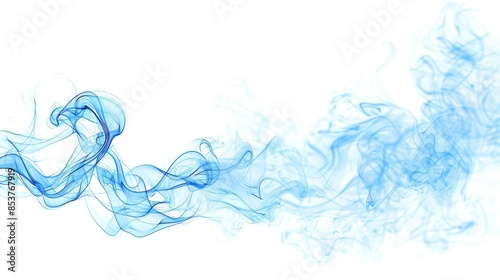 Blue Smoke Eruption Outline on Clear Background AI generated