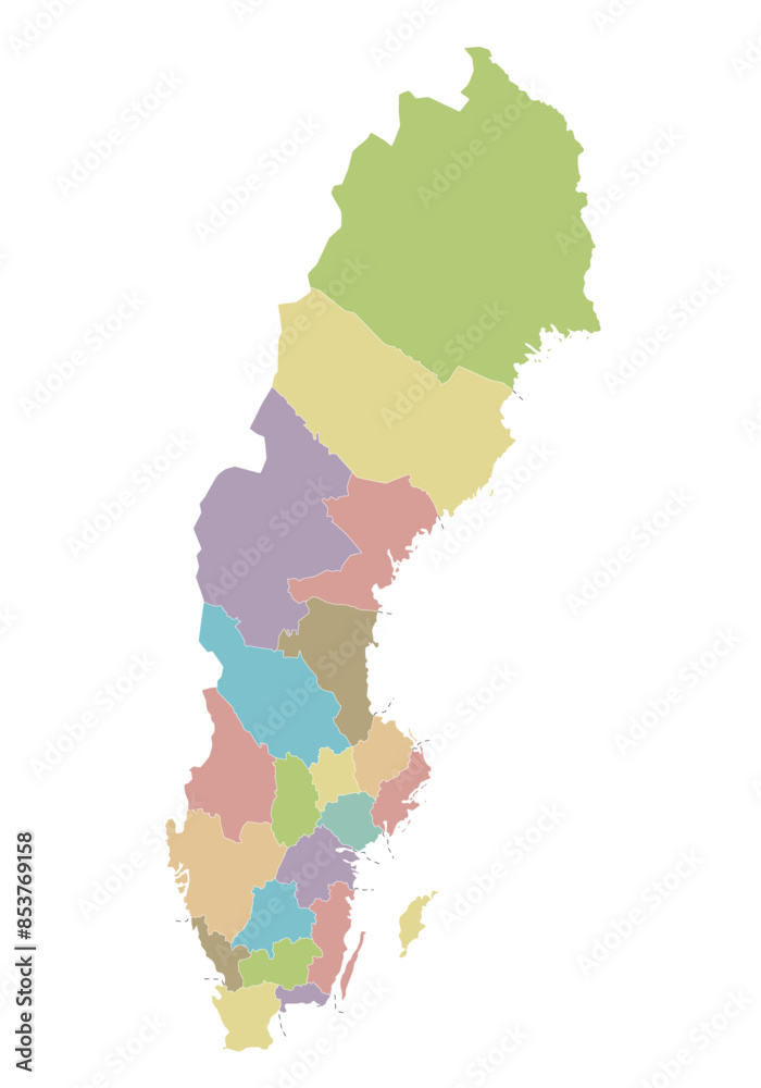 Vector Regional Blank Map Of Sweden With Counties And Administrative 1000 F 853769158 RQL2dwM1BcITZfMTDJqzZMpzjf8eiWHD 
