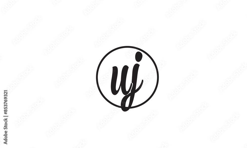 UJ, JU, J, U Abstract Letters Logo Monogram UJ, JU, J, U Abstract Letters Logo Monogram