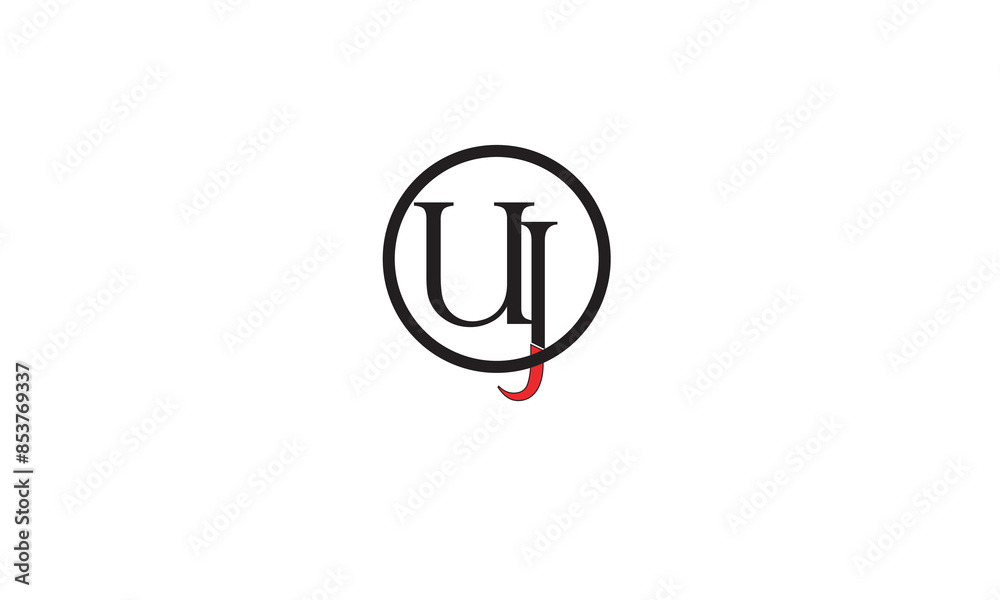UJ, JU, J, U Abstract Letters Logo Monogram	