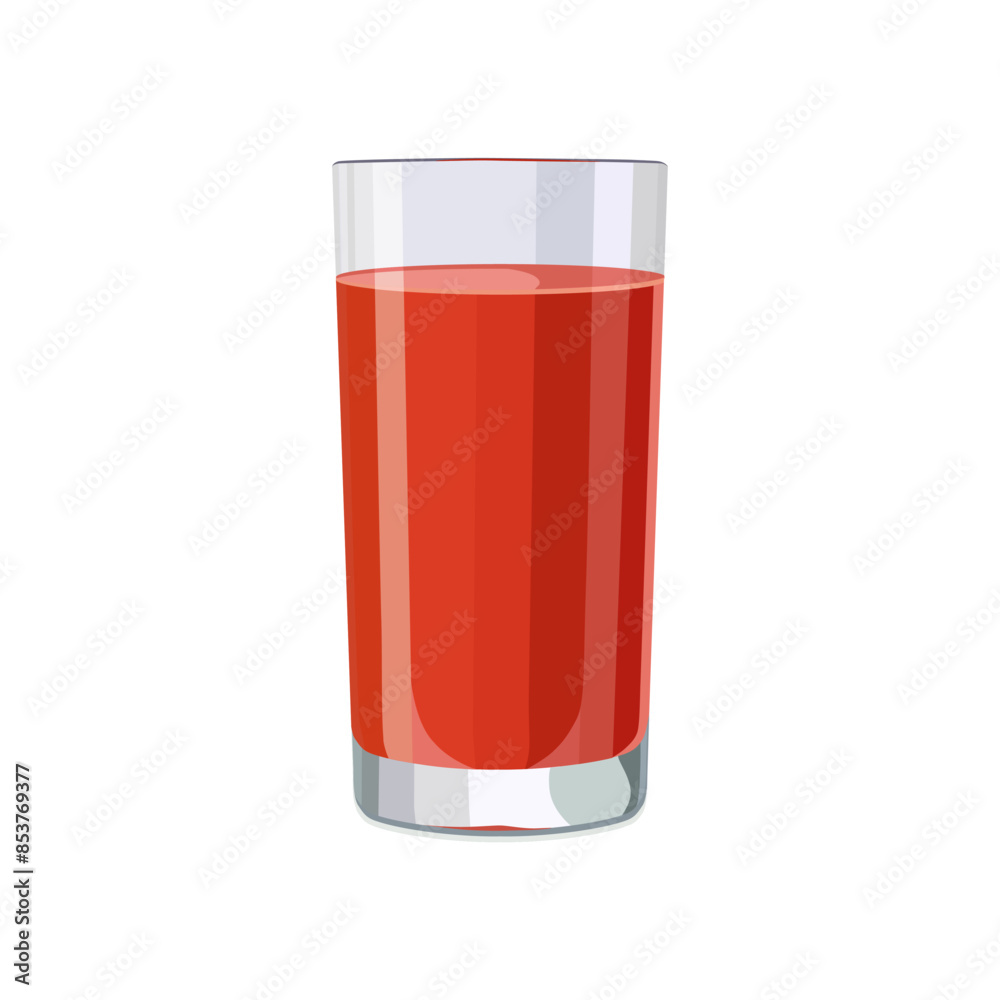 Full glass of red orange juice. Isolated vector summer drink for flat design Full glass of red orange juice. Isolated vector summer drink for flat design